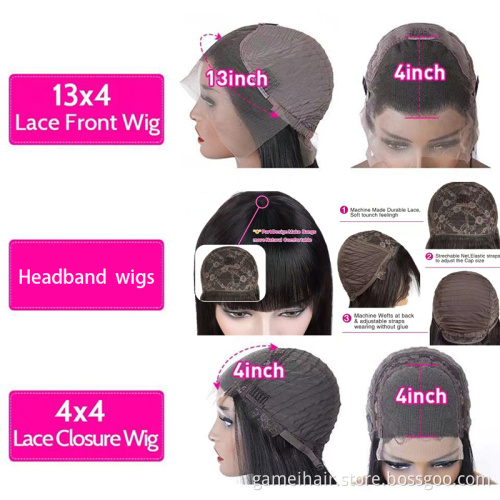 wholesale Transparent Lace Wig Human Hair Lace Front Human Hair Wigs For Black Women 100% Brazilian Virgin Human Hair Lace Wig